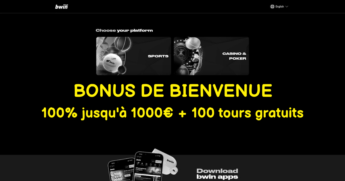 Bwin Casino : Machines à sous top bonus 100% jusqu'à 1500€ France